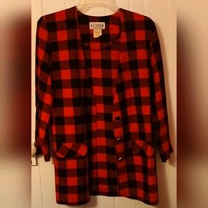 Black & Red Checkered Woman's Blazer Size 6